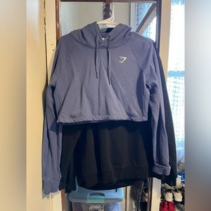 Cropped gym shark purple hoodie